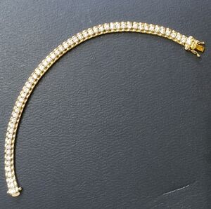 925 Elegant Gold Tennis Bracelet